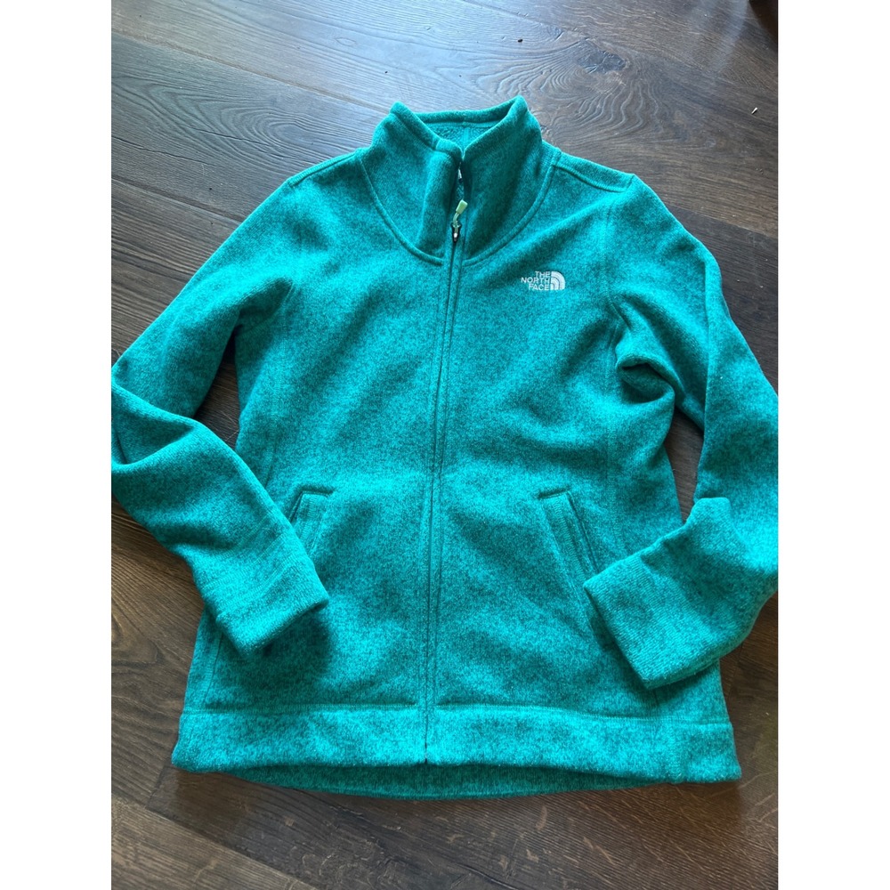 The North Face Crescent Full Zip Fleece Jacket Teal Heather Womens Medium